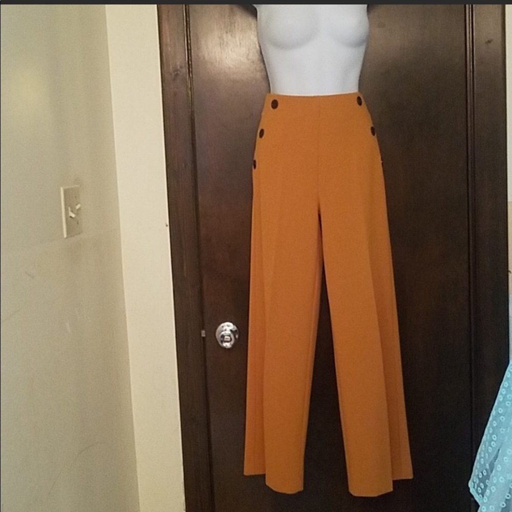 Mustard  yellow palooza sailor  high waist pant